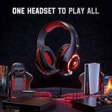 Gaming Headphones with USB Microphone and RGB Lighting – Durable Design, Over-Ear Comfort, and Bold Twist Roll Wire - Model V5